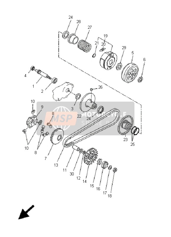 Yamaha CW50 BWS 2007 Clutch for a 2007 Yamaha CW50 BWS